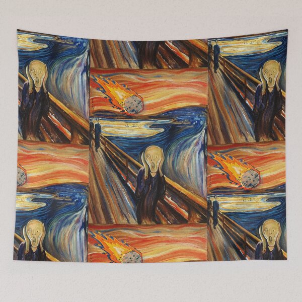 Item preview, OMG AN ASTEROID! with "The Scream by MUNCH"  / - Asteroid Day - collage digital art - by Iona Art Digital designed and sold by IonaArtDigital.