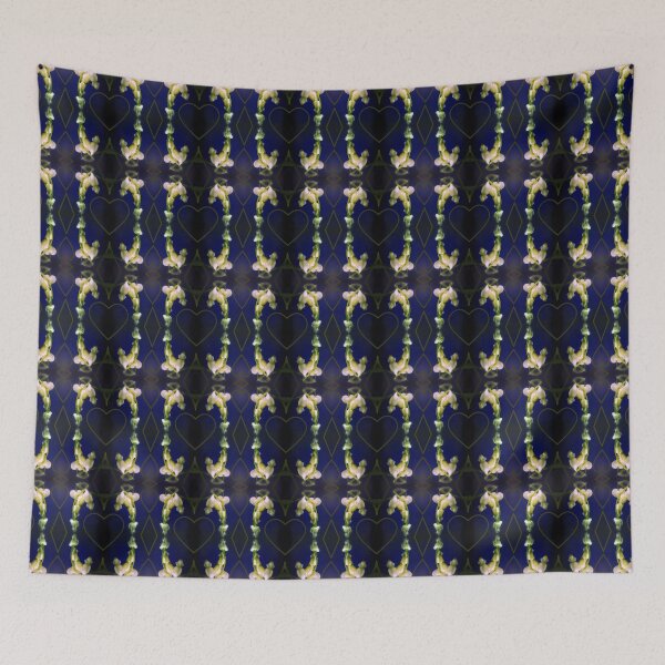 Item preview, elegant white bleeding hearts, blue #4 pattern hearts, diamonds designed and sold by Dawna Morton.
