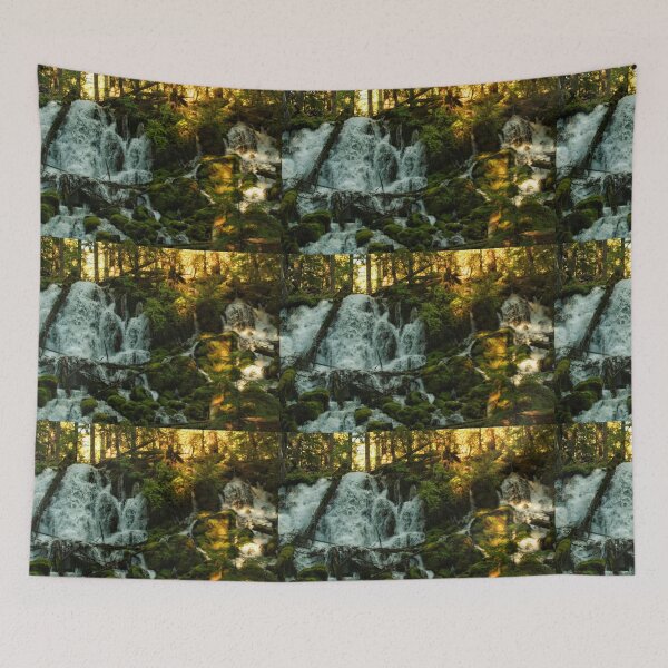 Item preview, Waterfall in a Forest, with Rays of Sun designed and sold by LemonsandInk.