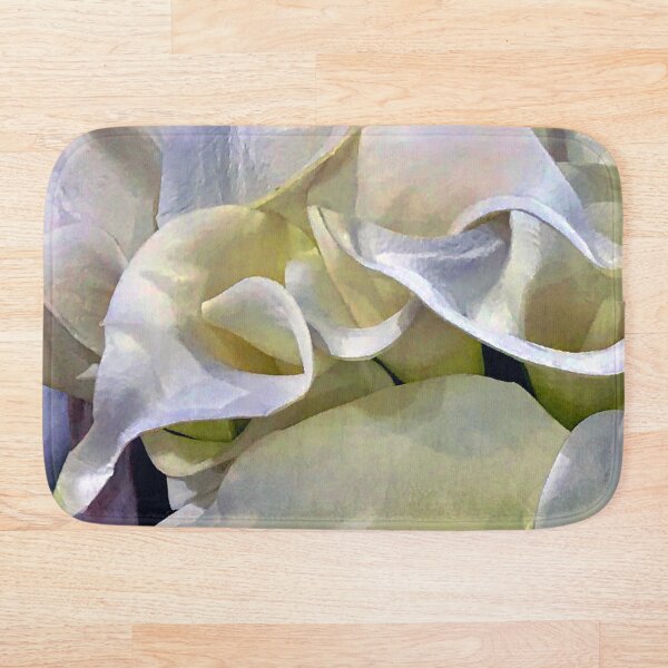Ivory Lilies of Elegance and Grace Art Photo Bath Mat