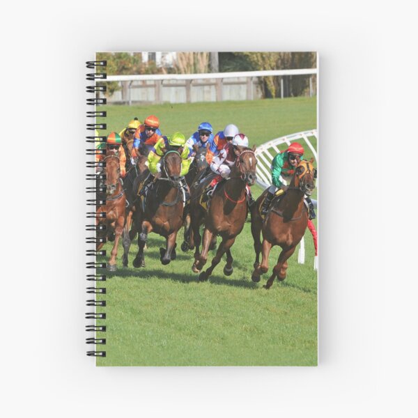 Horse racing action Spiral Notebook