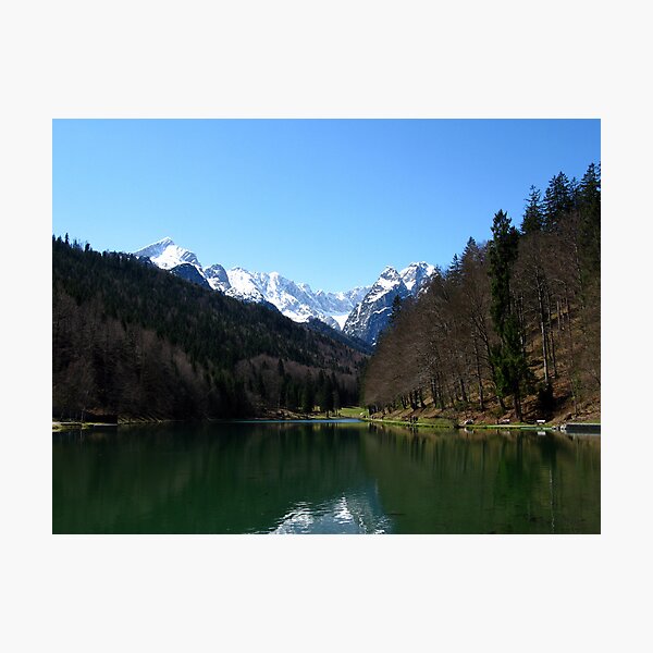 Lake Riessersee. Mountain Zugspitze. Fotodruck