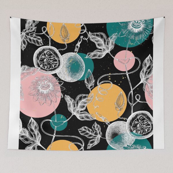 Item preview, Passionfruit Pattern - Black designed and sold by All-Streets.