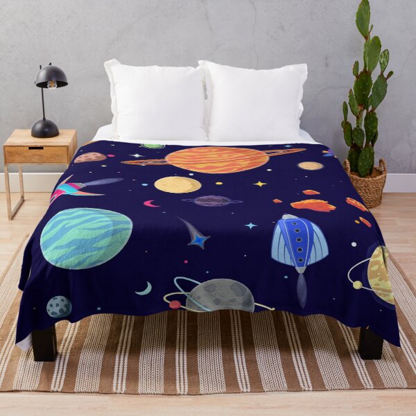 Planets Pattern Throw Blanket