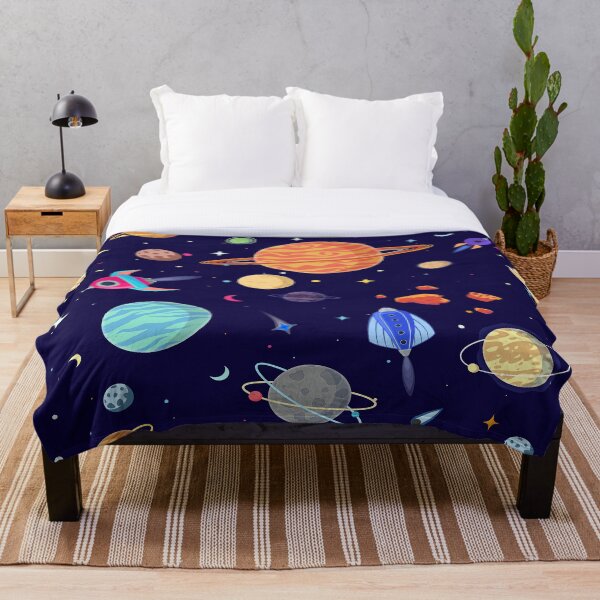 Planets Pattern Throw Blanket