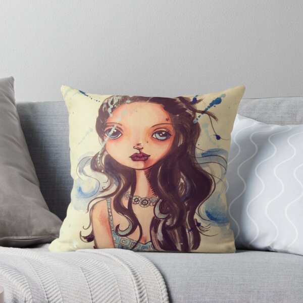 Item preview, Big eyed water color splatter painting beauty designed and sold by MayaDevi.