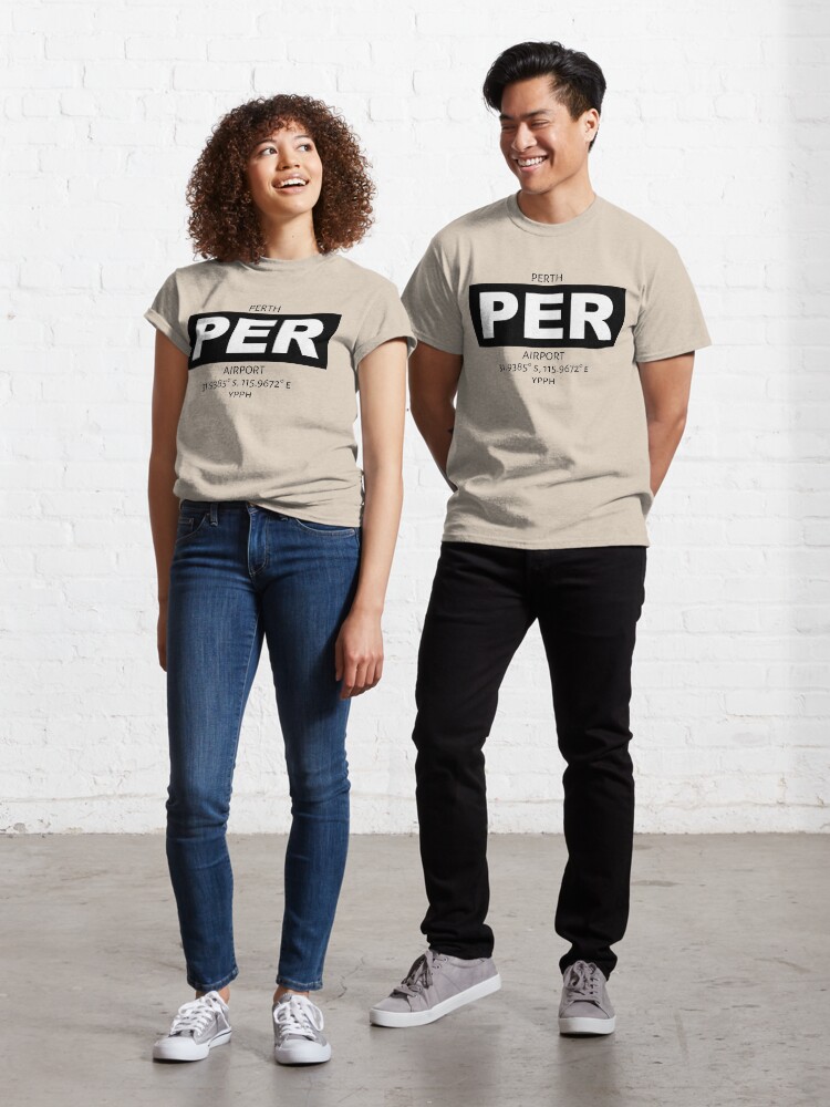 Thumbnail 1 of 7, Classic T-Shirt, Perth Airport PER designed and sold by AvGeekCentral.