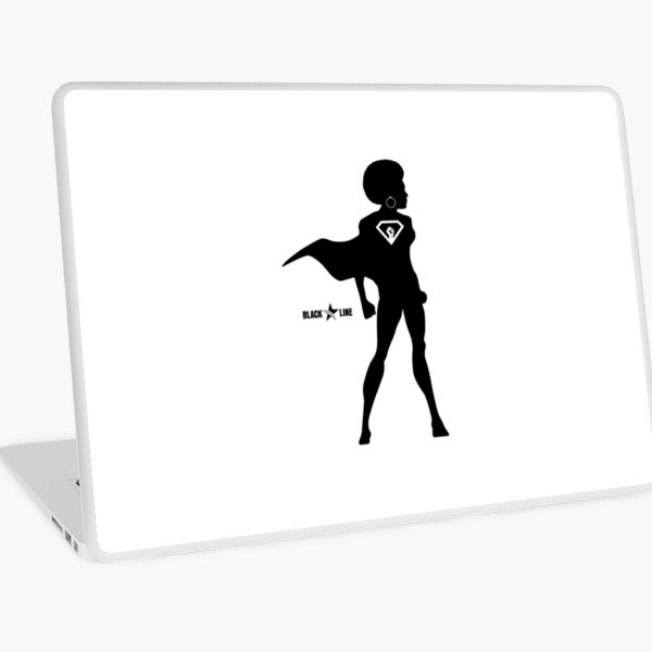 Black Superhero T-Shirt Laptop Skin