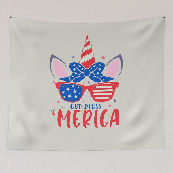 Item preview, God Bless 'Merica Unicorn  designed and sold by CoolTees.