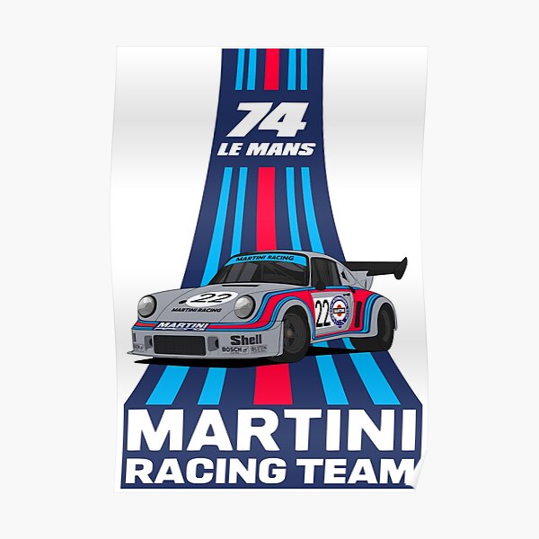 Lancia Plaque métal déco Martini racing Porsche n°22 30x20cm 
