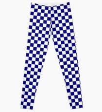Marineblaues und weißes Schachbrett Leggings