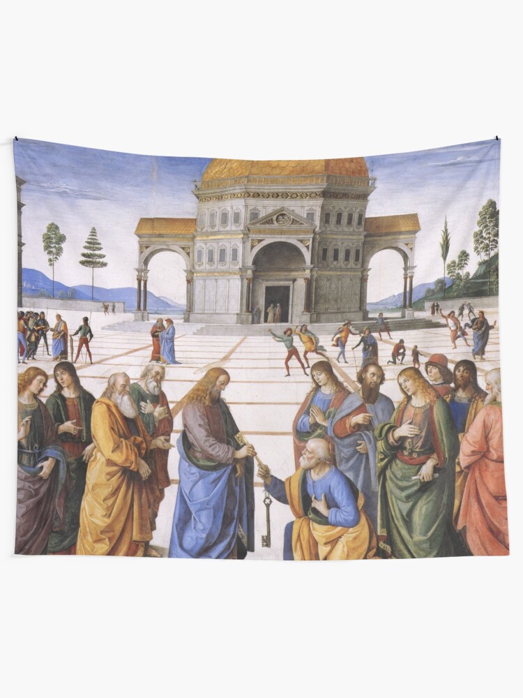 Alternate view of The Delivery of the Keys Painting by Perugino Sistine Chapel Tapestry