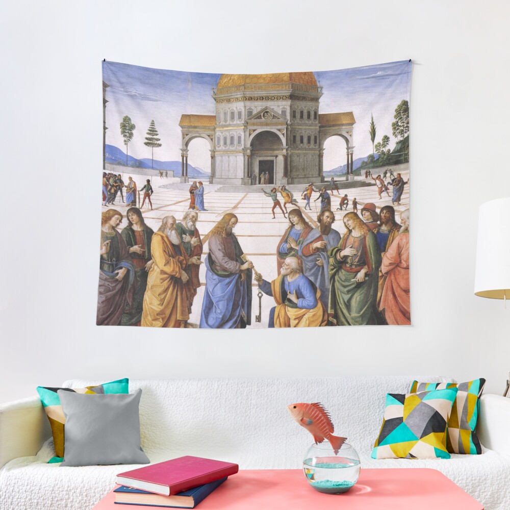 The Delivery of the Keys Painting by Perugino Sistine Chapel Tapestry
