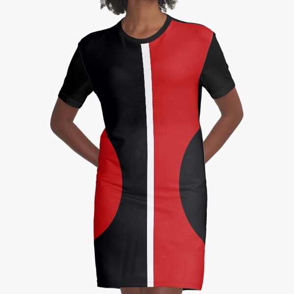 60s mod | Círculo rojo y negro Mondrian Vestido camiseta