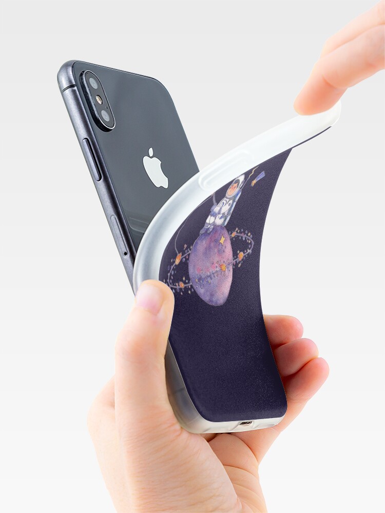 Alternate view of Astronaut catching Asteroids on a Star iPhone Case & Cover