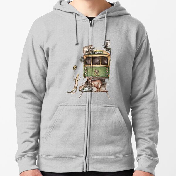 Melbourne tram Zipped Hoodie