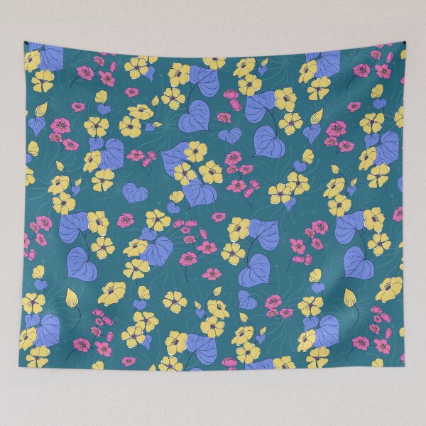 Item preview, Patrón floral amarillo y rosa. designed and sold by purplesparrow.