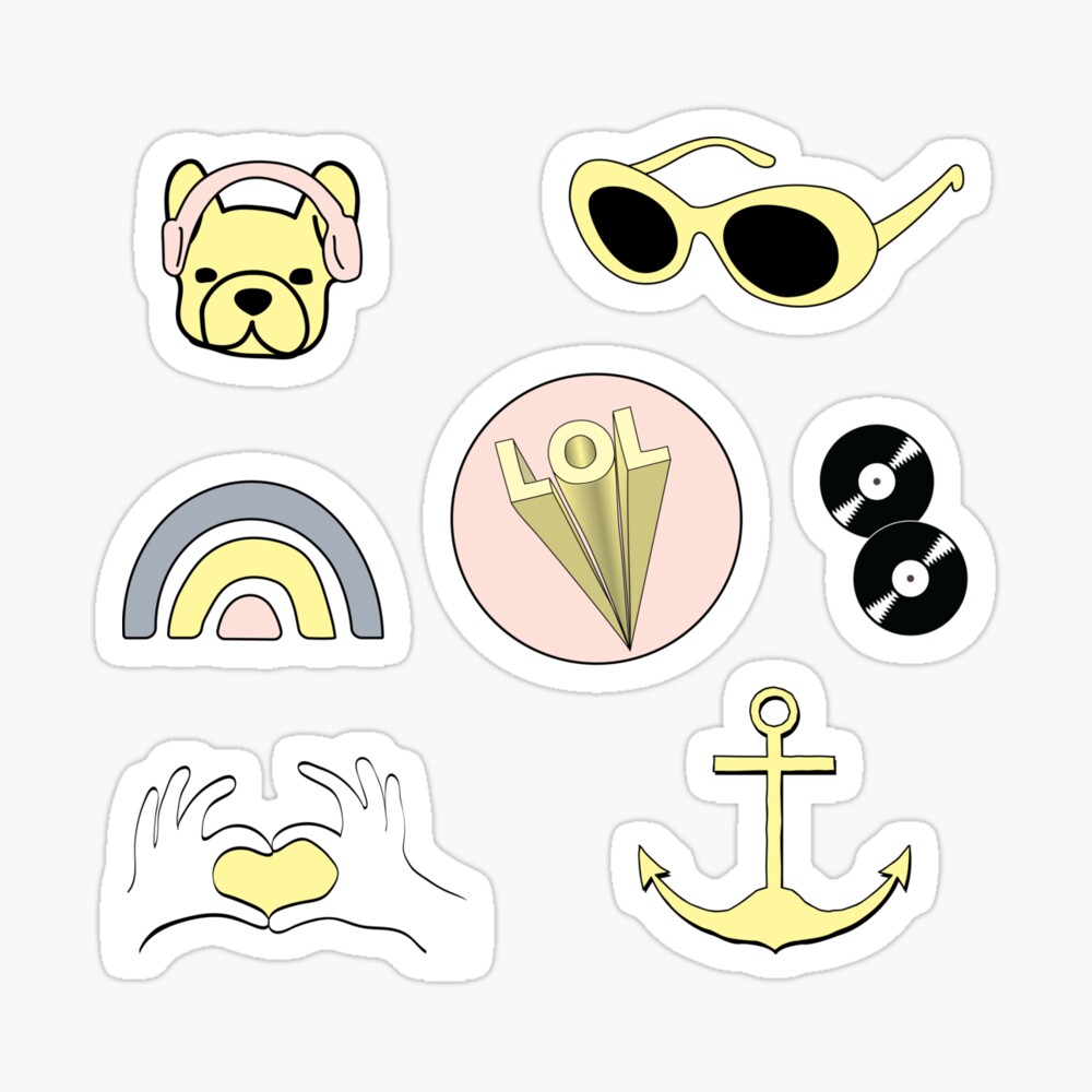 light yellow aesthetic sticker pack photographic print by the goods redbubble