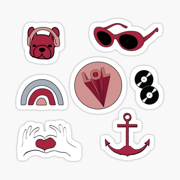 Item preview, Maroon Aesthetic Sticker Pack designed and sold by The-Goods.