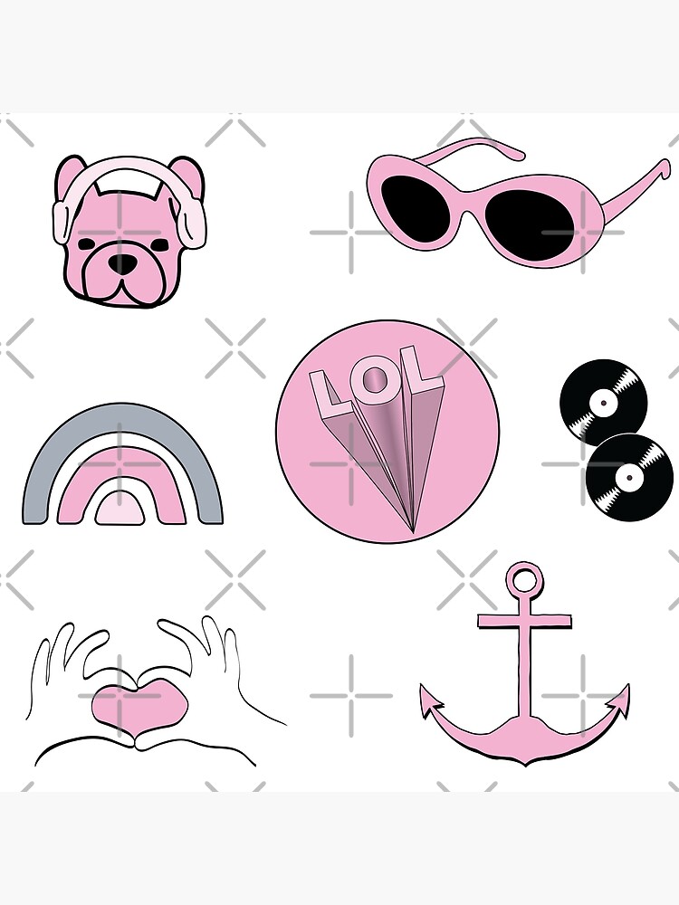 Pink Aesthetic Sticker Pack Photographic Print For Sale By The Goods Redbubble