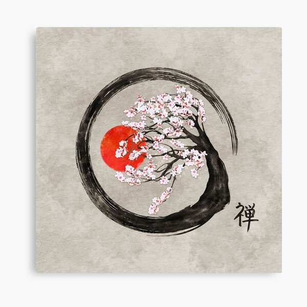 Zen Enso Circle Canvas Print for Sale by dotygonegreen