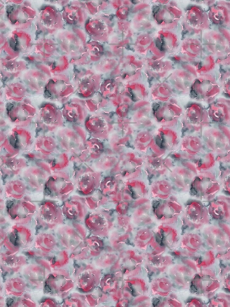 slate gray watercolor roses pattern by nobelbunt