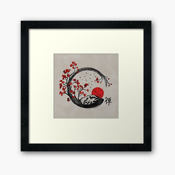 Item preview, Zen Enso Circle and Sakura Branches  designed and sold by k9printart.