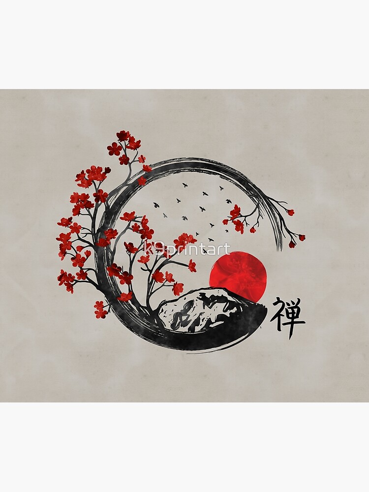 Zen Enso Circle y Sakura Branches de k9printart