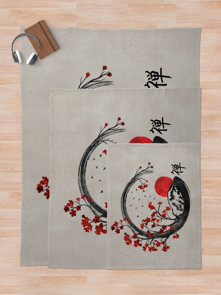 Vista alternativa de Manta Zen Enso Circle y Sakura Branches