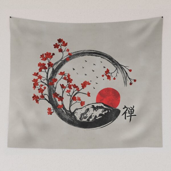 Item preview, Zen Enso Circle and Sakura Branches  designed and sold by k9printart.
