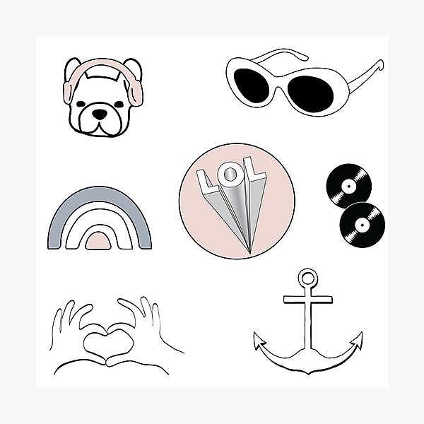 "White Aesthetic Sticker Pack" Photographic Print by TheGoods Redbubble