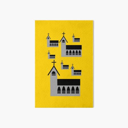 Church buildings in a pattern Art Board Print
