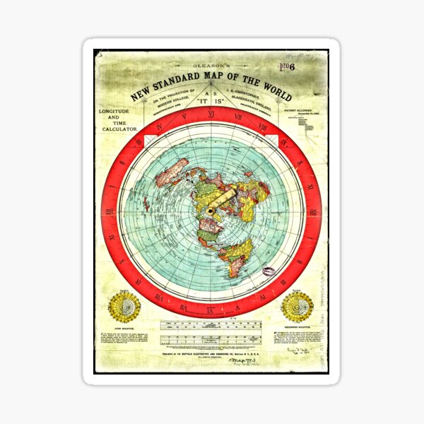 Item preview, Gleason 1892 Flat Earth Map | Research Flat Earth designed and sold by Gascondi.