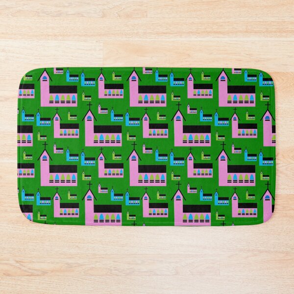 Item preview, Pink Church buildings in a pattern designed and sold by M-Lorentsson.