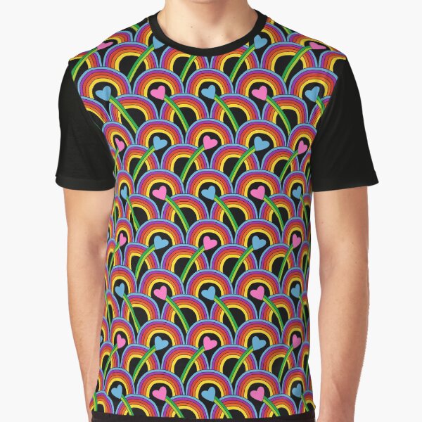 Hearts and Rainbows Graphic T-Shirt
