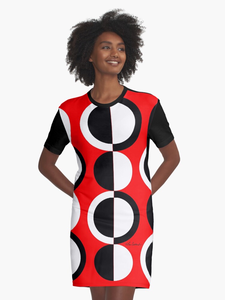 red black white dress