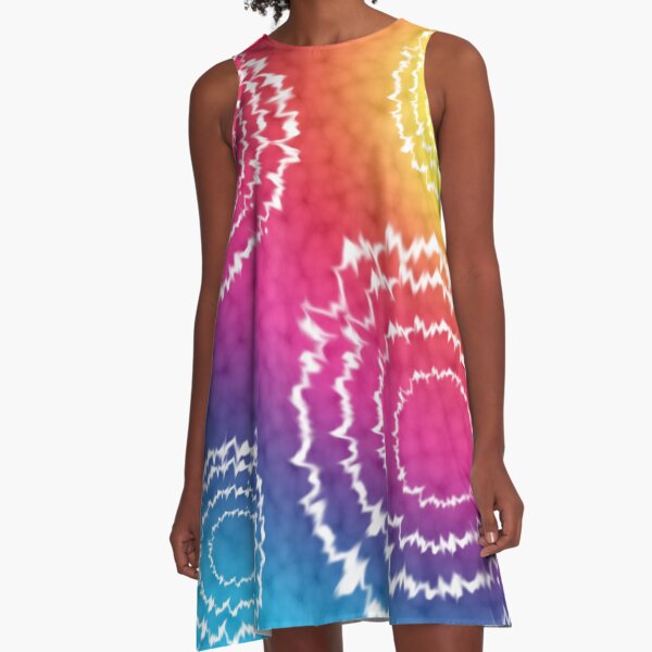 Rainbow TieDye A-Line Dress