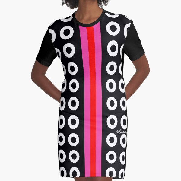 Dots and Stripes Graphic T-Shirt Dress