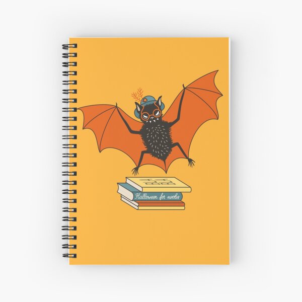 Bat granny in the library Spiral Notebook