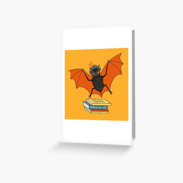 Bat granny in the library Greeting Card