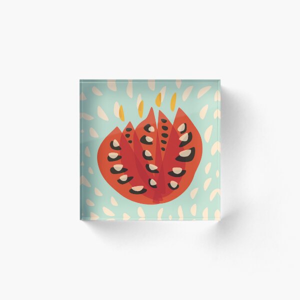 Abstract Red Tulip Flower In Spring Acrylic Block