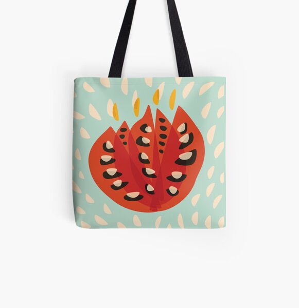 Abstract Red Tulip Flower In Spring All Over Print Tote Bag