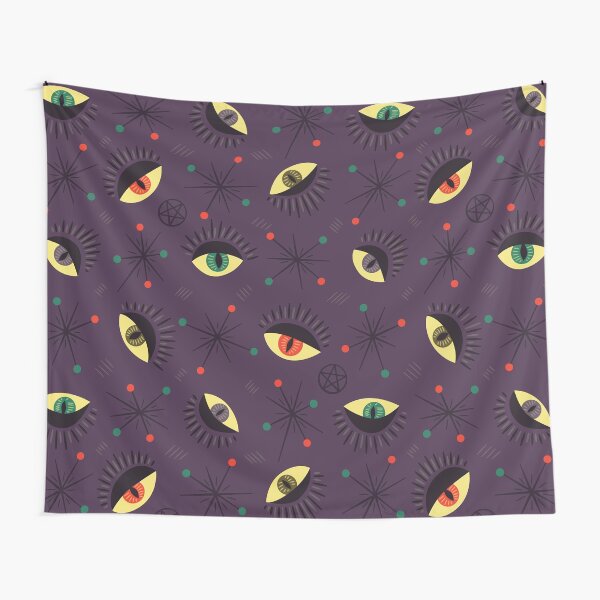 Reptile witch eyes retro pattern Tapestry
