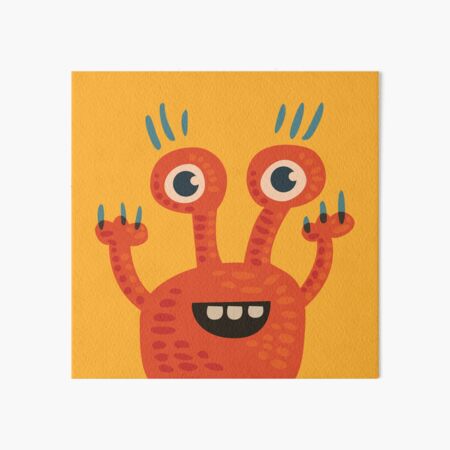 Cute Orange Monster Is Funny Too Art Board Print