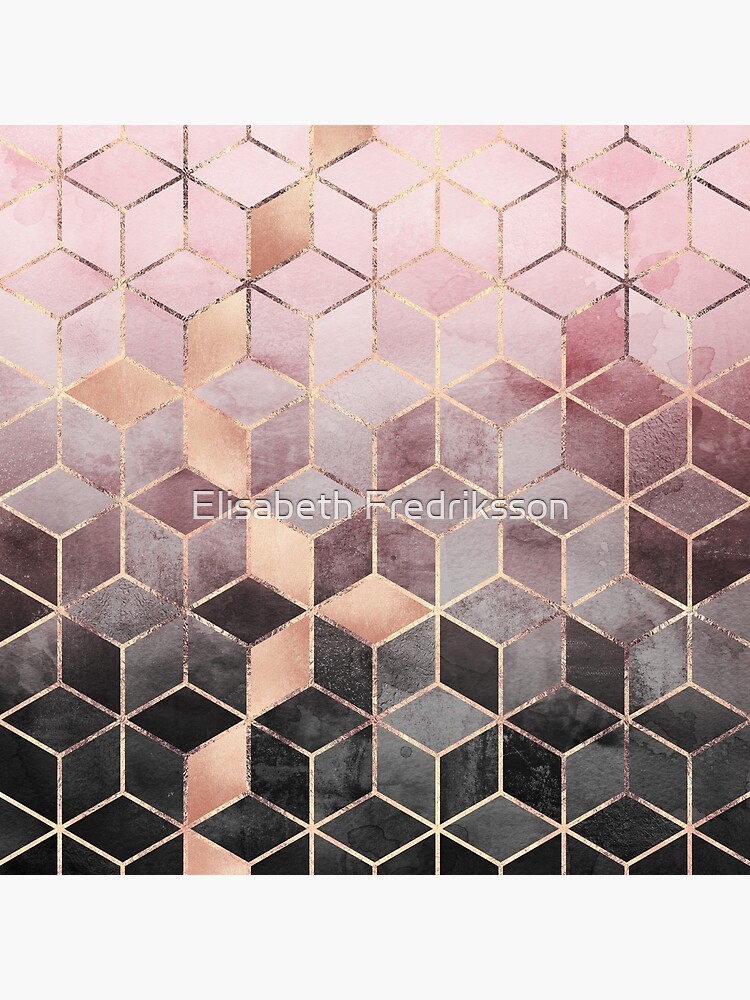Pink And Grey Gradient Cubes by foto-ella