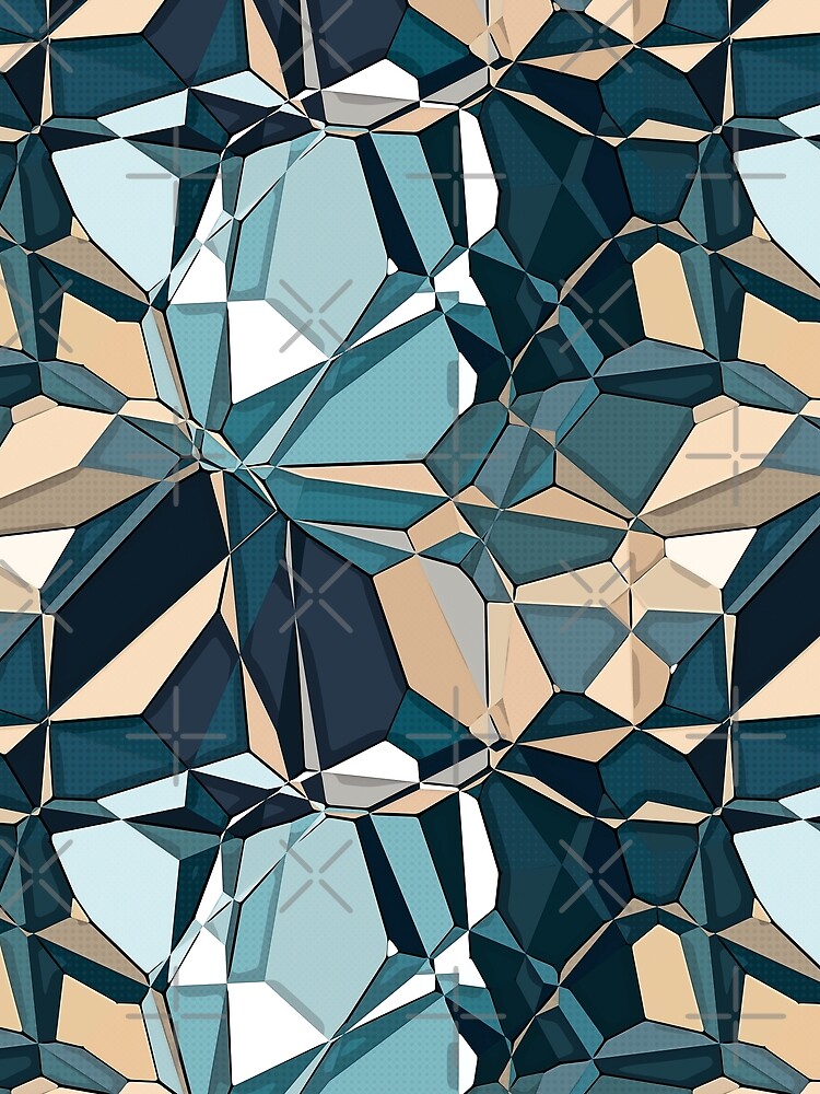 Turquoise And Tan Geometric Pattern by perkinsdesigns