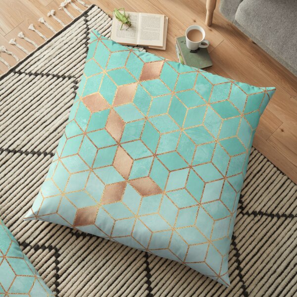 Soft Gradient Aquamarine Floor Pillow
