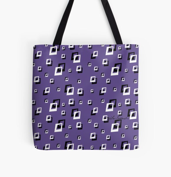 Ultra Violet Squares All Over Print Tote Bag