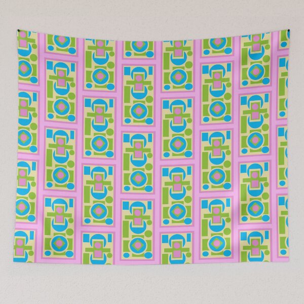 Item preview, symmetric shapes with light pink and green designed and sold by M-Lorentsson.