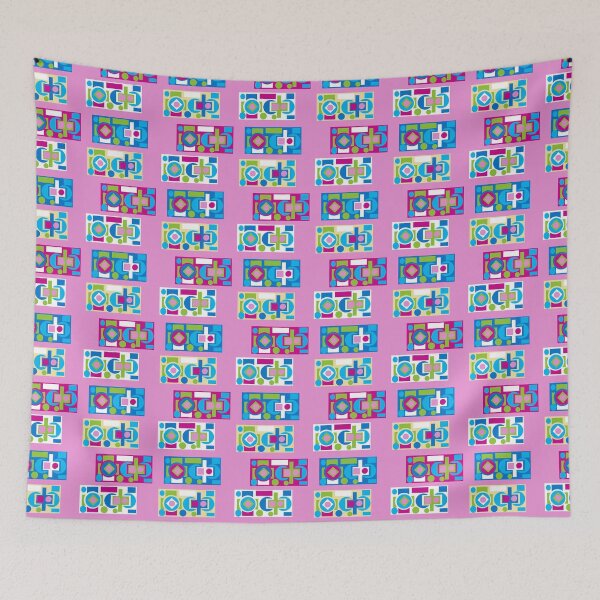 Item preview, symmetric shapes with deep pink and white designed and sold by M-Lorentsson.